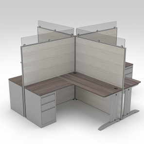 4-Person L-Shaped Cubicle Workstations SAPslim Cubicle System