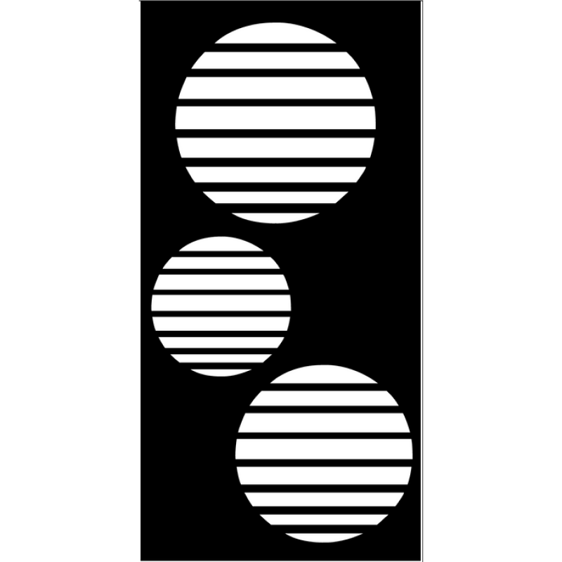 render of Circle Vents Acoustic Wall Art 24"W x 47"H