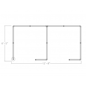Footprint of freestanding office cubicle walls