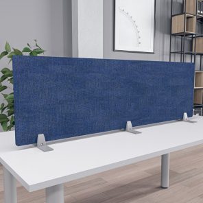 Render of eSCAPE Acoustical Desk Divider with Freestanding Mount 18"H