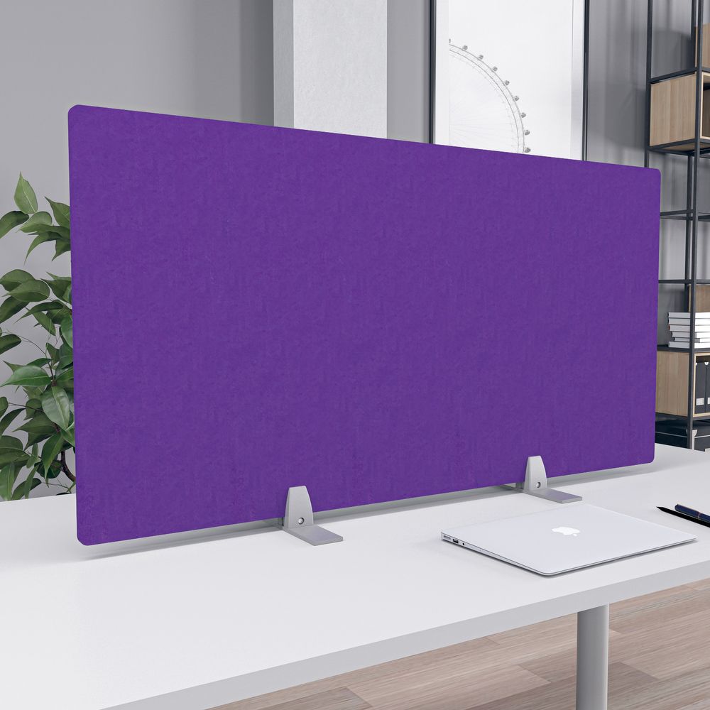 Render of eSCAPE Acoustic Desk Divider with Freestanding Mount 24"H
