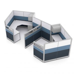 Render of Modern Office Cubicles