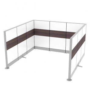 Render of U-Shaped Office Divider - Custom Freestanding Office Partition 65"H