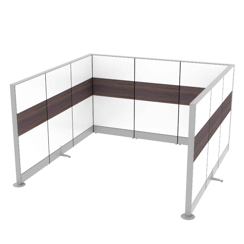 Render of U-Shaped Office Divider - Custom Freestanding Office Partition 65"H