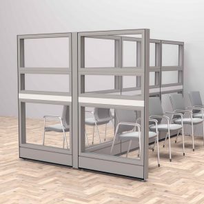 Render of Freestanding Waiting Room Divider Wall