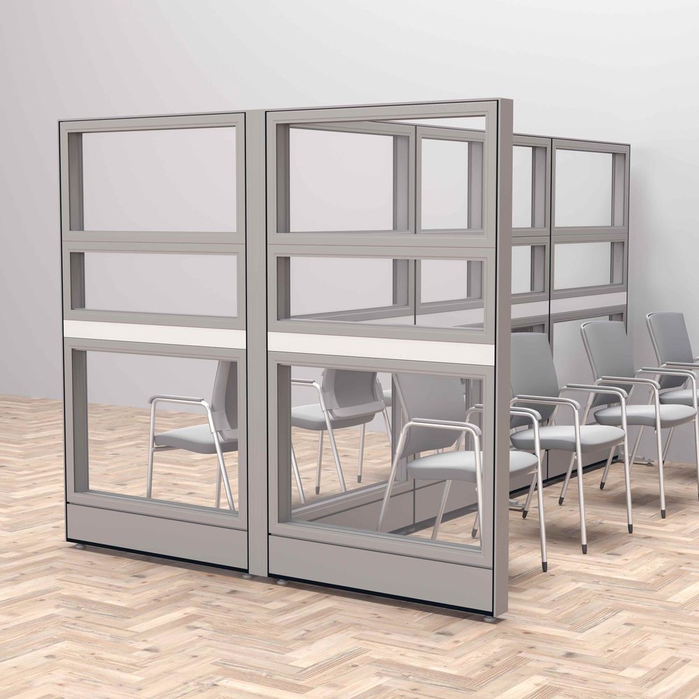 Render of Freestanding Waiting Room Divider Wall