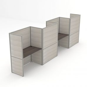 Render of 4-person Modern U-Shaped Cubicle Walls and Workstations