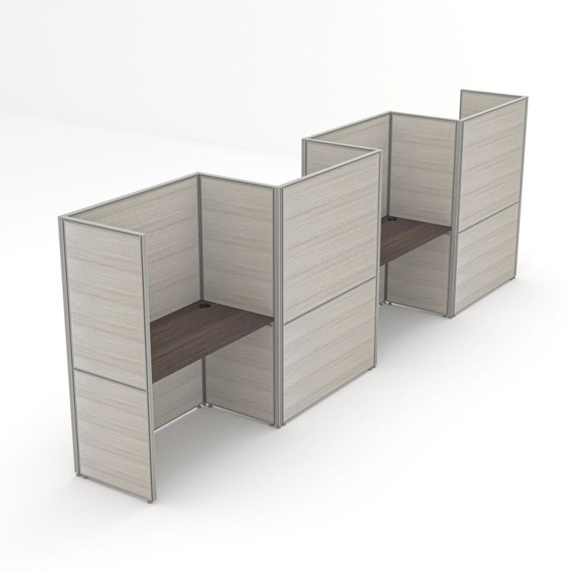 Render of 4-person Modern U-Shaped Cubicle Walls and Workstations