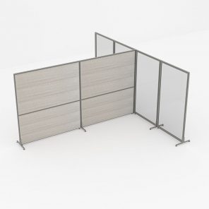 Render of Freestanding T-Shaped Office Divider