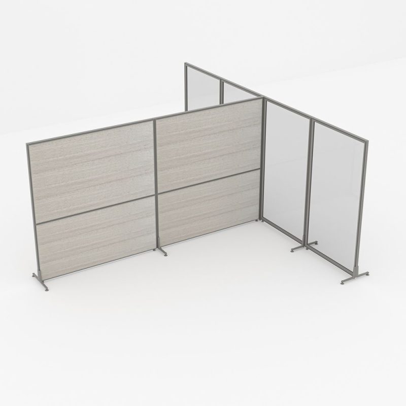 Render of Freestanding T-Shaped Office Divider