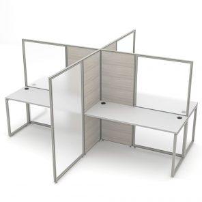 Render of 4-Person Office Cubicle Workstations