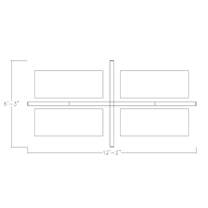 Footprint of the 4-Person Back-to-Back Workstations