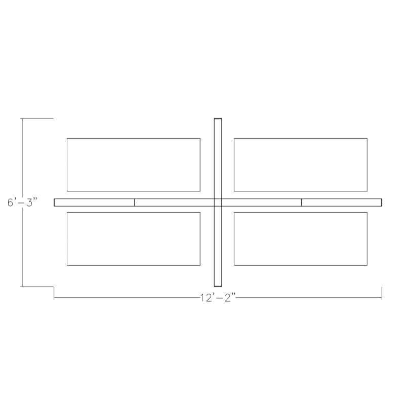 Footprint of the 4-Person Back-to-Back Workstations