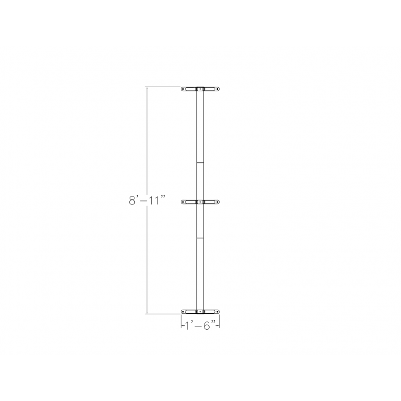 Footprint of the Freestanding Office Wall Partition | 65"H | Sapphire Cubicle System