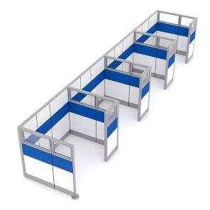 Render of Freestanding Cubicle Partition Office Walls
