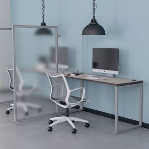 Picture of Office Partition and Desk Divider with Desk