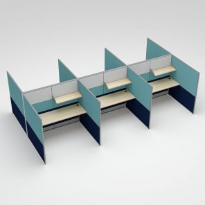 Render of 6-Person Call Center Cubicles