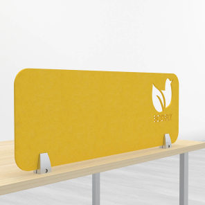 Custom Acoustic Desk Divider with Custom Logo