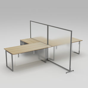 L-Shaped Workstations with Office Partitions SAPslim Cubicle Collection