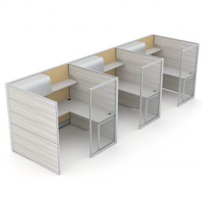 Render of 3-Person Cubicle Workstations