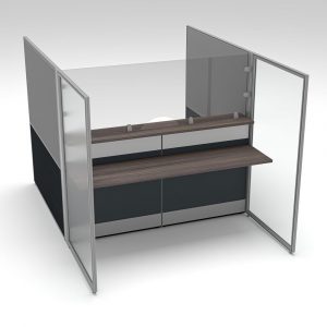 Render of Customer Service Cubicle with Sneeze Guard