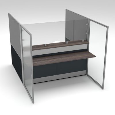 Render of Customer Service Cubicle with Sneeze Guard