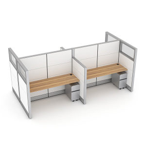 4 Person Call Center Cubicle With Glass