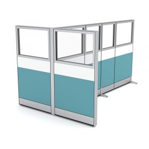 Render of Freestanding L-Shaped Office Divider