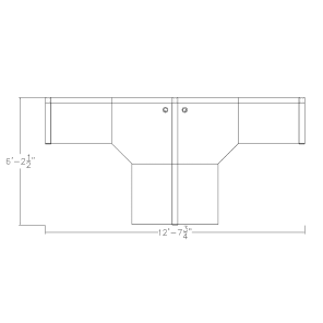 2-Person Sapphire Cubicle L-Shaped Workstation footprint