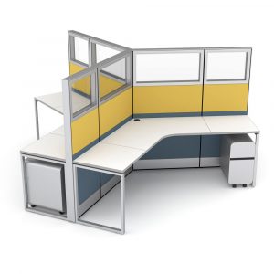 Render of 120 Degree Modular Workstation