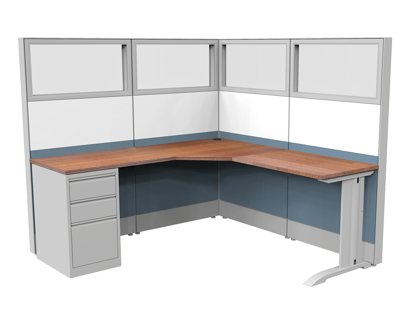 Modern Cubicle Workstation with Desk Sapphire Cubicle System