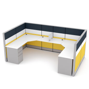 2-Person Side-by-Side Cubicle Workstations Sapphire Cubicle System