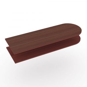 Render of 24"D x 70"W Bullet Shaped Worksurface