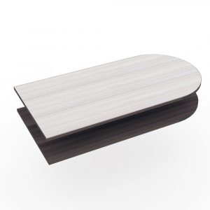 Render of 60″W x 30″D Bullet Shaped Worksurface