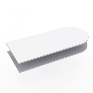 Render of 70"W x 30"D Bullet Shaped Worksurface