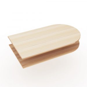 Render of 34″W x 60″D Bullet Shaped Worksurface