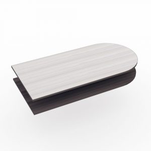 Render of 72"W x 36"D Bullet Shaped Worksurface