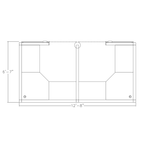 Dual Cubicle Workstations with Storage and Sliding Door