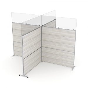 Render of Modern X-Shaped Office Partition