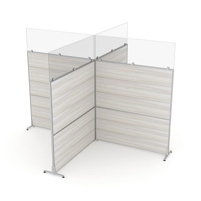 Render of Modern X-Shaped Office Partition