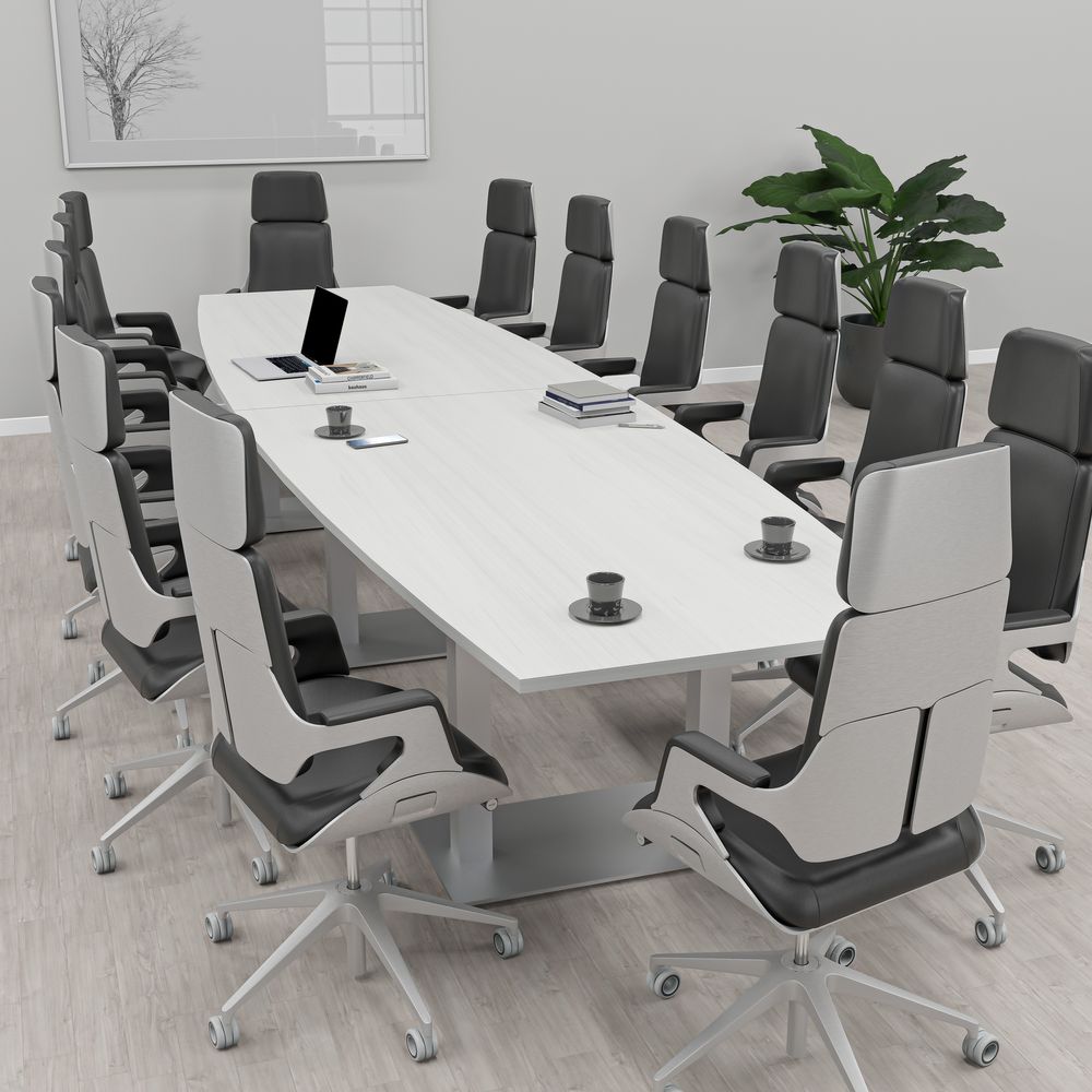 14 Person Conference Table With Metal Bases