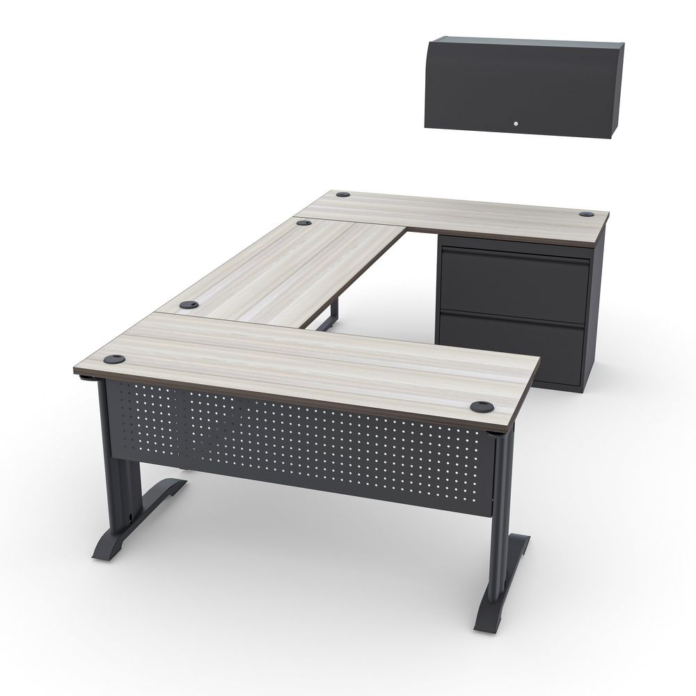 Render of Executive U-Shaped Indigo Desk