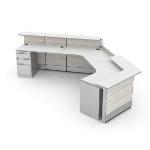 Curved ADA Reception Desk Sapphire Cubicle System