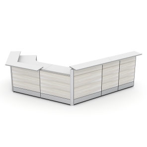 Curved ADA Reception Desk Sapphire Cubicle System