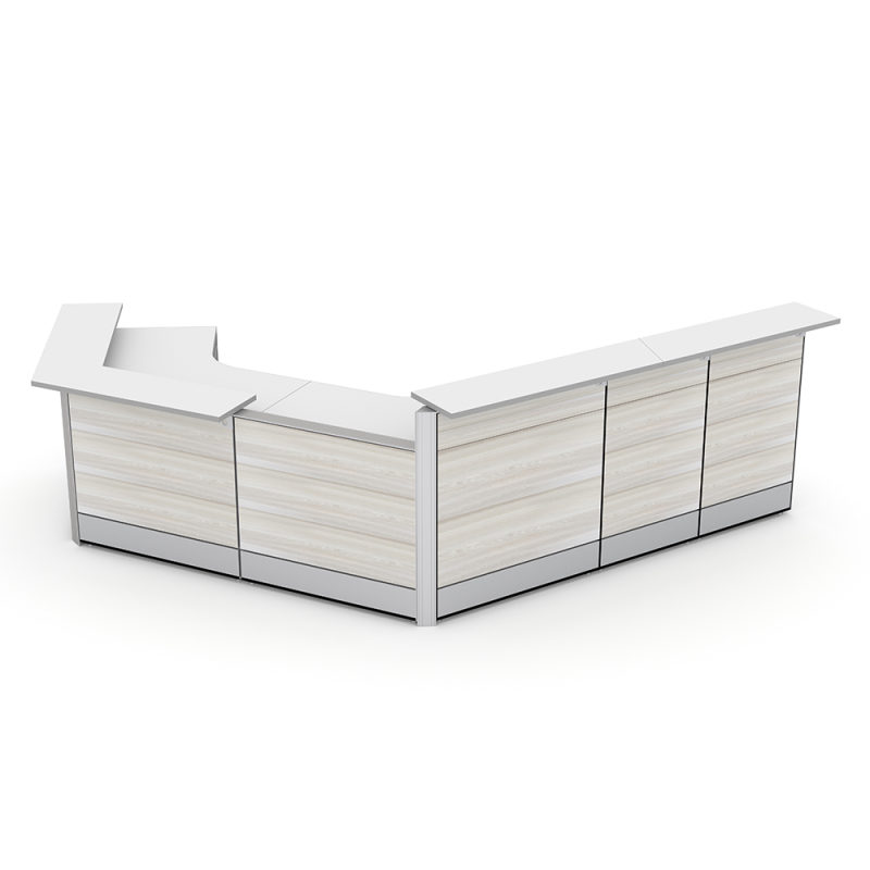 Curved ADA Reception Desk Sapphire Cubicle System