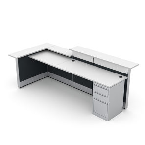 L-Shaped ADA Reception Cubicle Sapphire Cubicle System