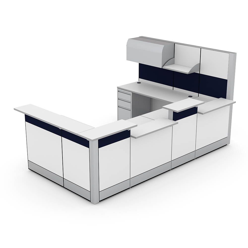 Modern ADA Reception Desk Sapphire Cubicle System