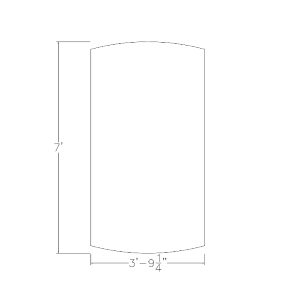 7" Arc Rectangle Conference Table Footprint