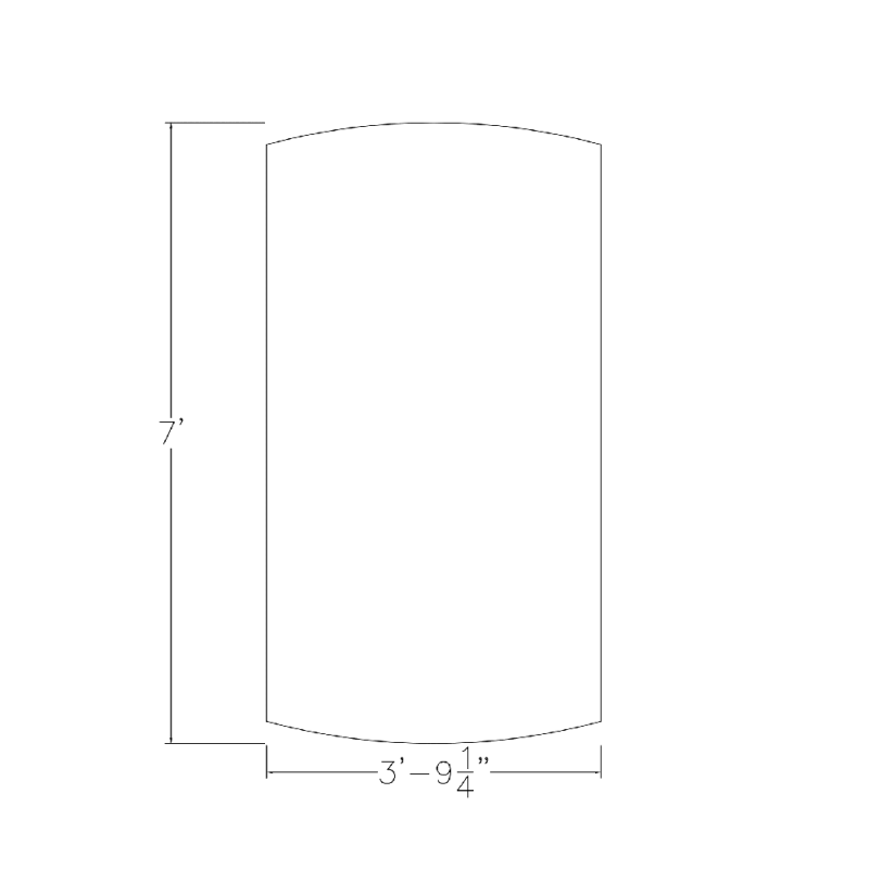 7" Arc Rectangle Conference Table Footprint