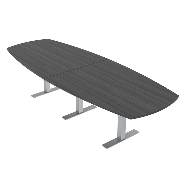 Harmony Series 12' Arc Boat Conference Table With T Bases Asian Night